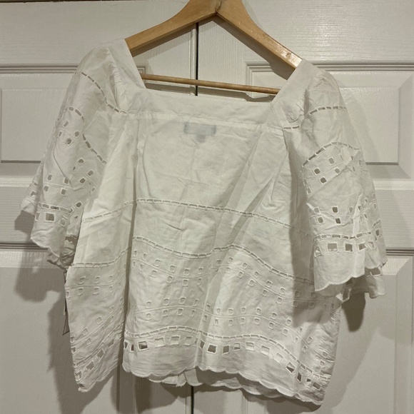 Calligraphie White Eyelet Top size Large NWT! - Picture 2 of 4
